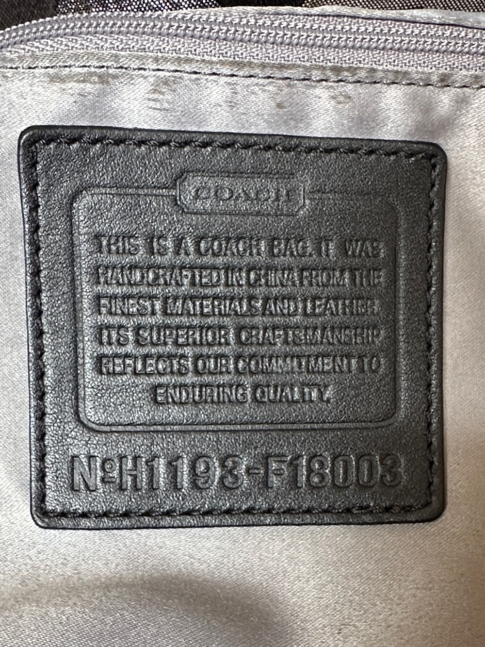 Coach Brooke Signature C Black & Metallic Silver Canvas Shoulder Satchel Tote - Picture 6 of 16